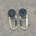 Black zinc alloy carabiner with liquid thermometer display and climbing button mechanism