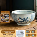 Round ceramic noodle bowl with underglaze hand-painted pattern, 6-inch or 7-inch, Japanese-style tableware