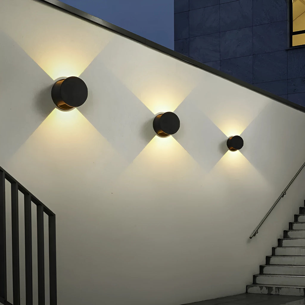 Modern minimalist wall lamp 10W frosted black symmetrical fan pattern 120x80mm for hallway or balcony