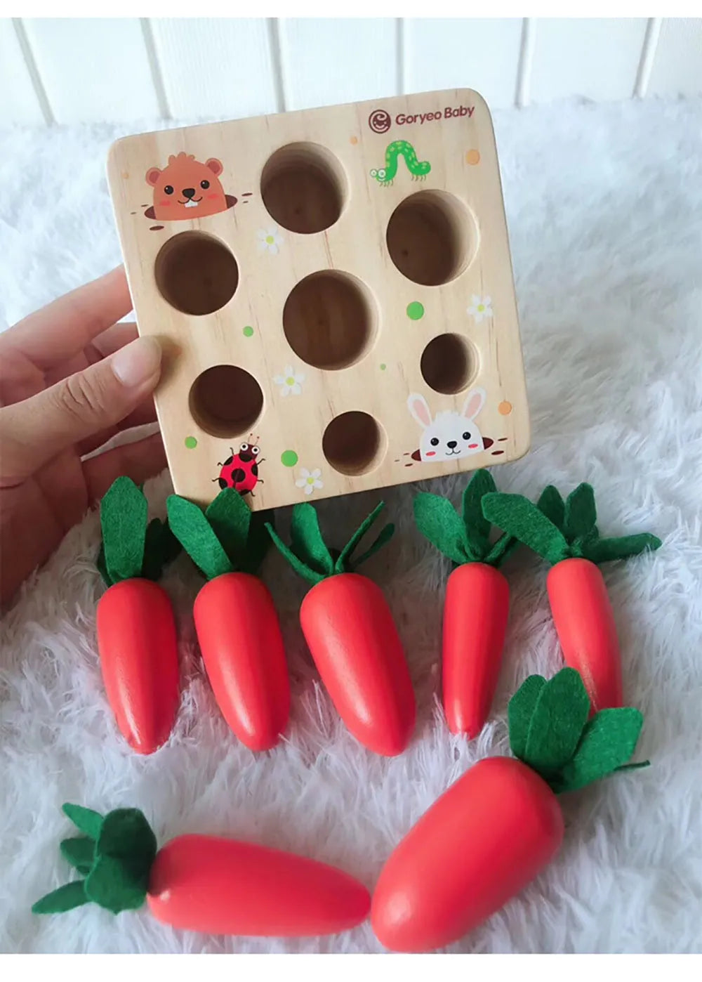 Wooden educational toys with harvest carrots design for children aged 2-4 years