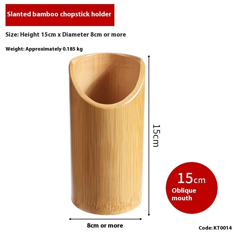 Bamboo chopsticks holder with multiple size options for kitchen utensil storage