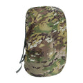 Army green waterproof rain cover for an 80-litre outdoor backpack.