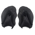 A pair of polypropylene swim training paddles for freestyle stroke practice, shown in multiple colour options.