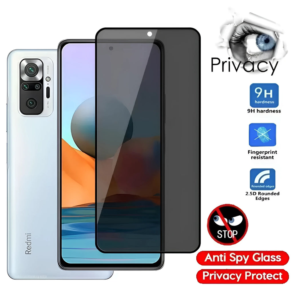 Anti-spy screen protector for Xiaomi Redmi and Poco phones with privacy film technology