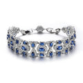 Colorful full diamond women's bracelet on display, 18cm adjustable length with extension buckle, anti-sensitivity brass base