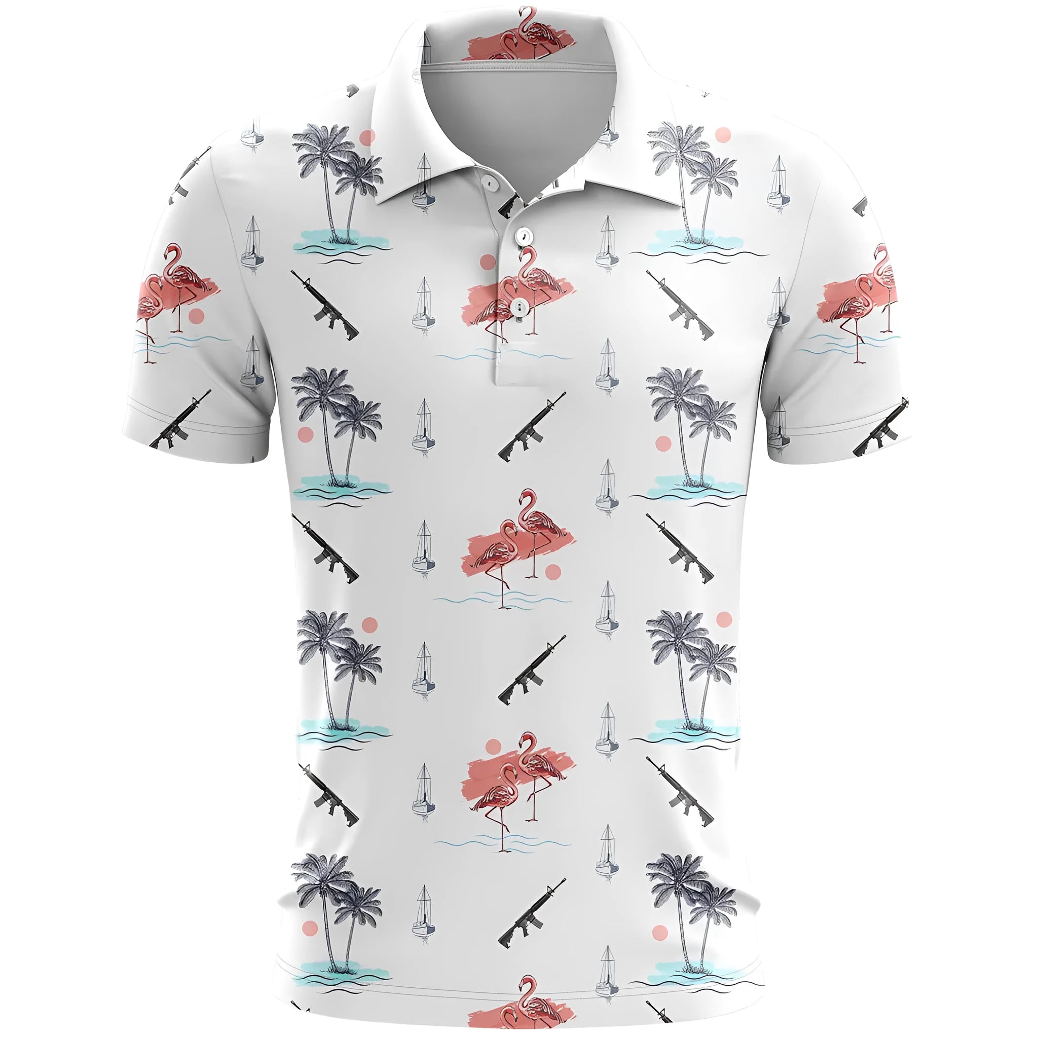 3D printed pattern on a loose fit short sleeve sports T-shirt made from bird eye cloth polyester.