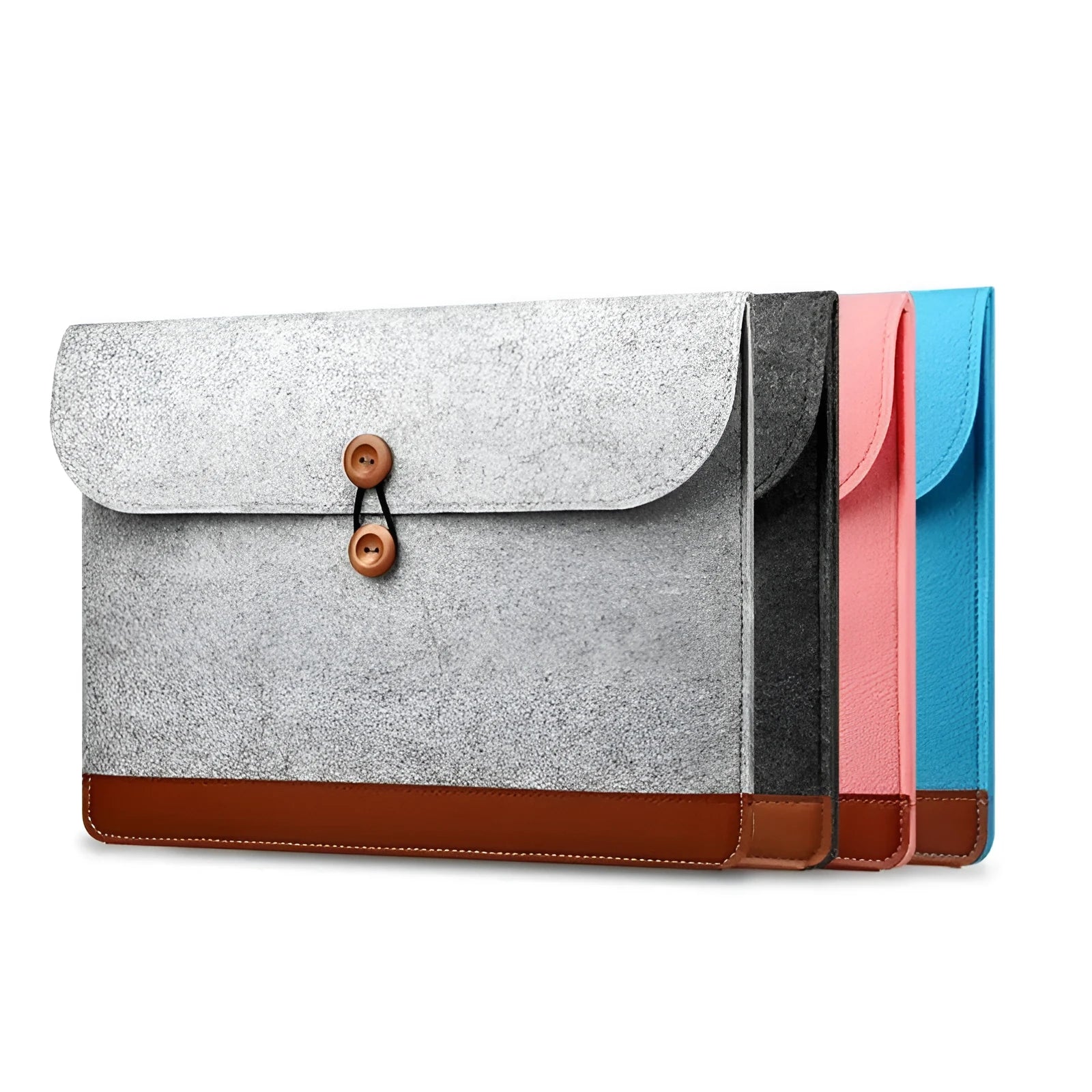 Felt flat protective cover for laptop in grey, size 15.6 inch