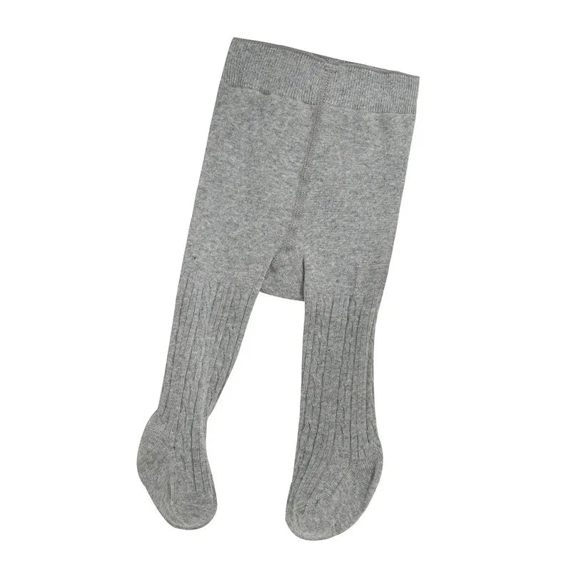 Pure cotton solid colour baby leggings with high waist foot pants in white for 0-6 months