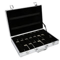 Aluminium alloy watch display box with 24 slots, portable case, 38x26x8cm, colour as picture