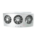 Black and white car ventilation fan with USB cable for vehicle interior air circulation