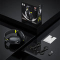 Wireless gaming headphones with over-ear design in black and white colour options