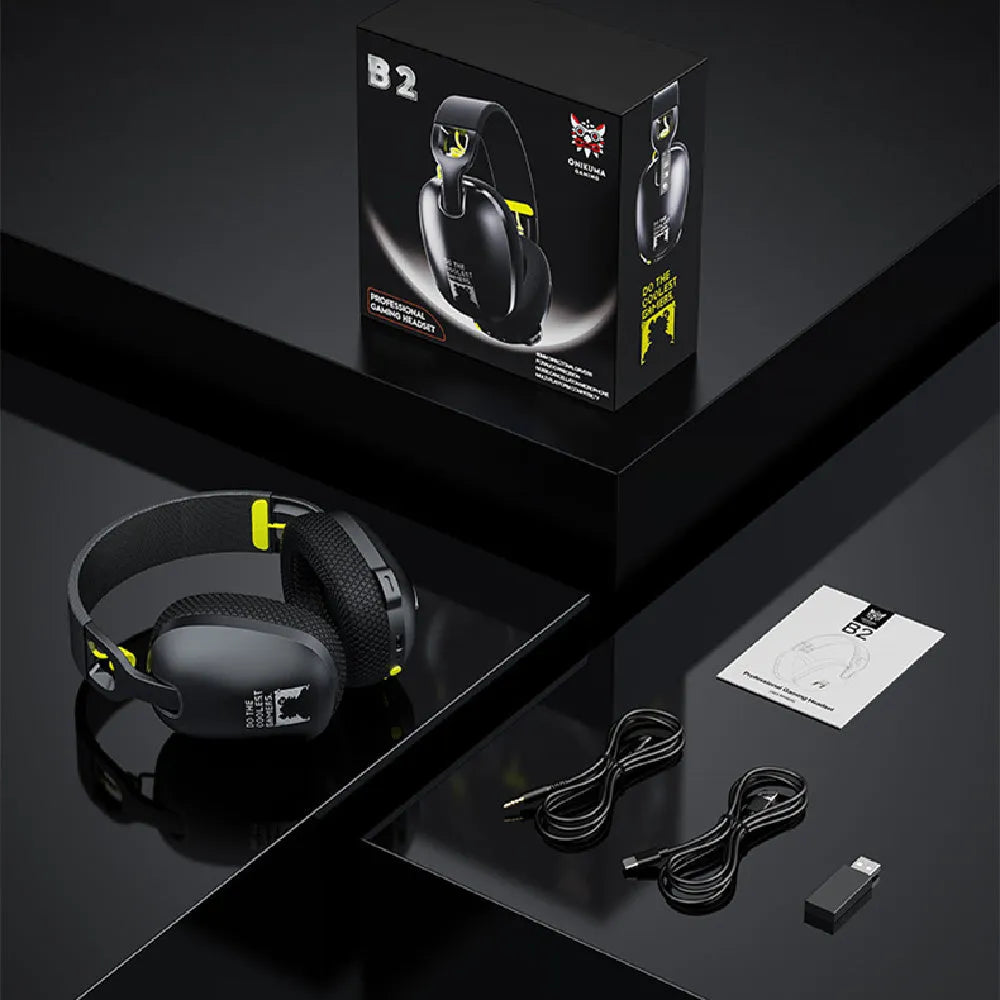 Wireless gaming headphones with over-ear design in black and white colour options