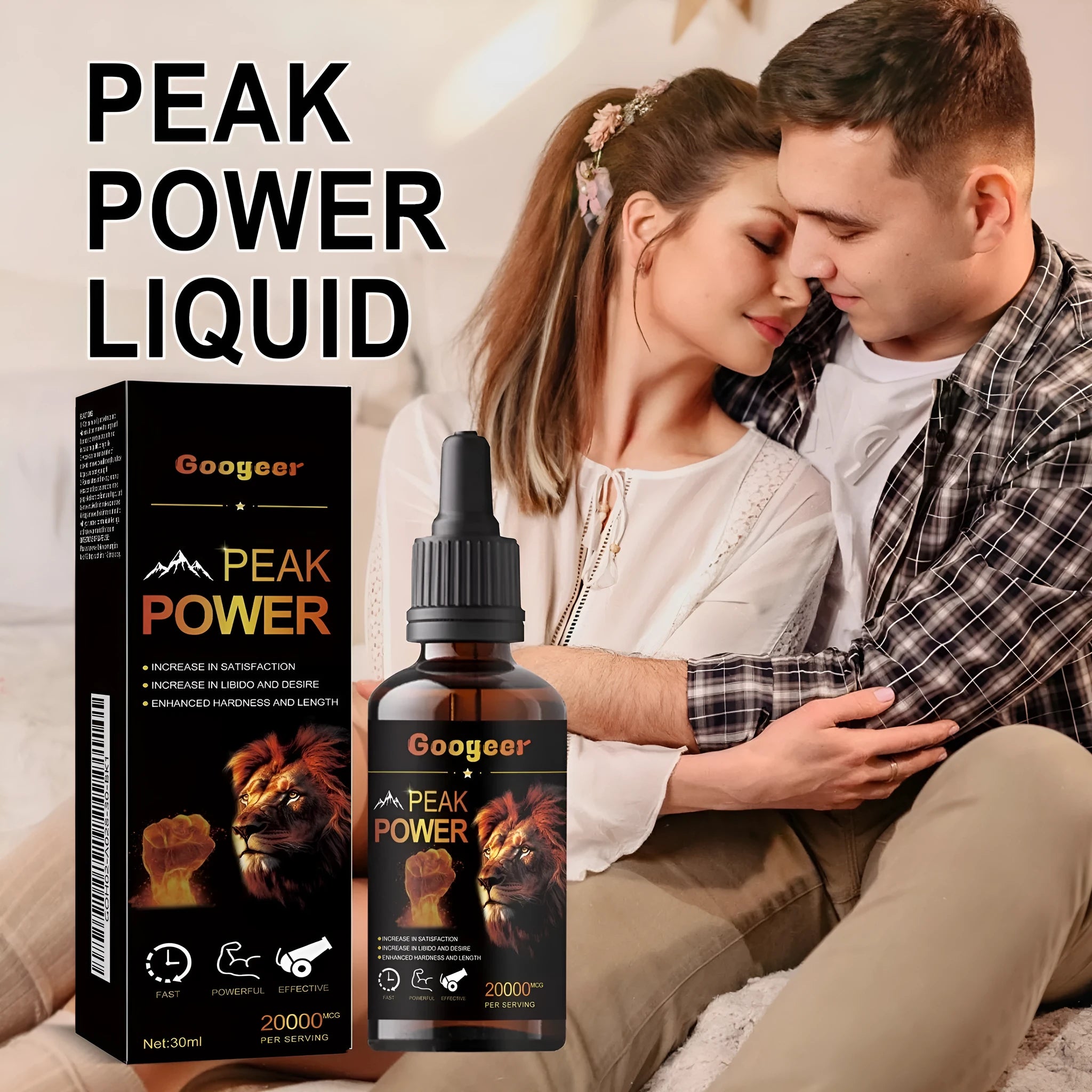 Googeer Peak Power 30ml liquid energy supplement bottle for physical performance support