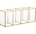 Glass and brass cosmetic storage box, Nordic style, shown as a four box, three box or two box set