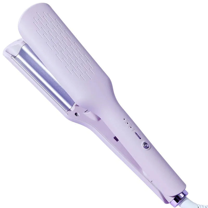 Purple egg roll hair curler with ultra-small barrel and wired power cord for water ripple curls