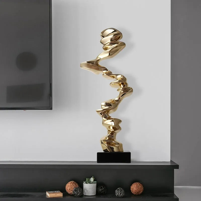 Abstract still life ornament in natural resin with modern simple design for minimalist decoration