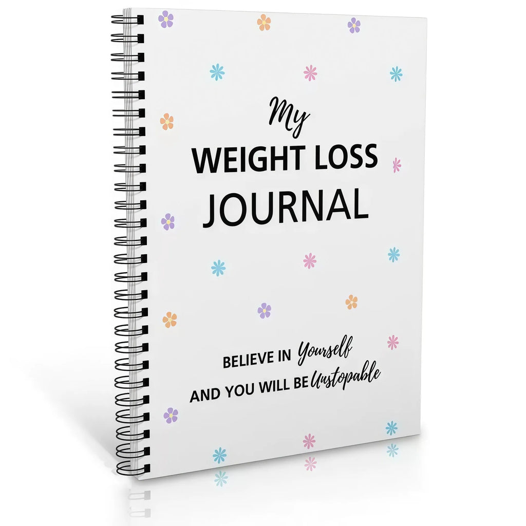 Weight loss diary plan notebook with spiral binding and paper cover