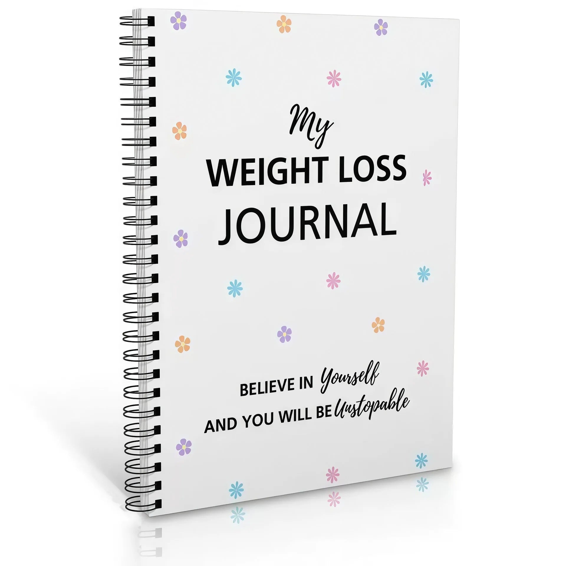 Weight loss diary plan notebook with spiral binding and paper cover