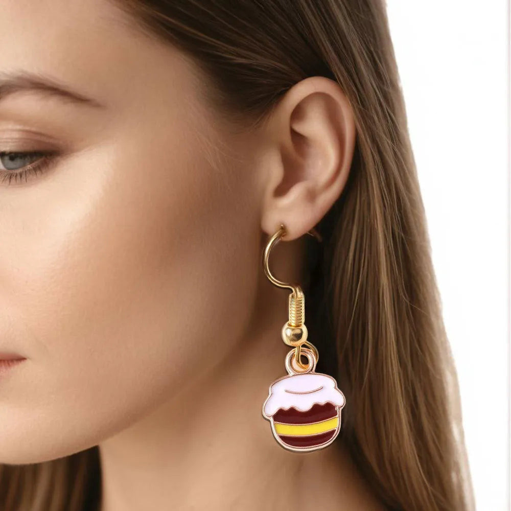 Cartoon bee earrings made of alloy with electroplated finish in pastoral style, six colour options