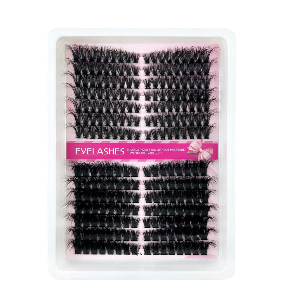 Large mixed false eyelash set in storage box with multiple style options