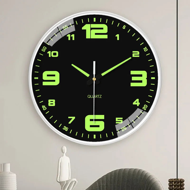 20cm diameter luminous wall clock with modern design and plastic shell for home and office use