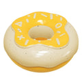 Pink donut-shaped dog toy with textured surface for teeth cleaning