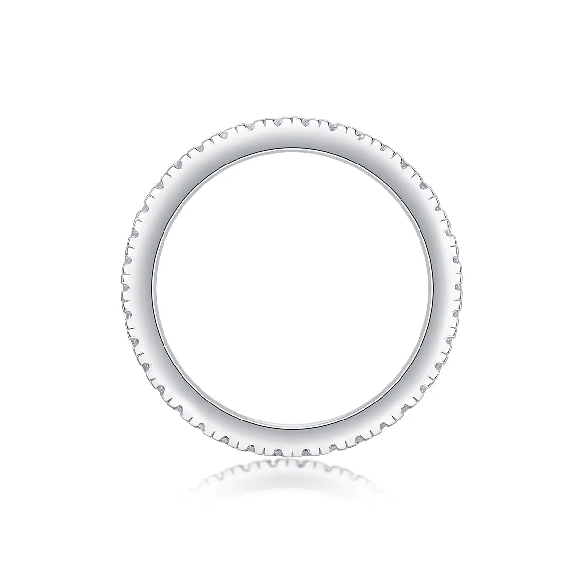 Moissanite wedding ring set in S925 silver with platinum plating, sizes 5 to 9, gift box and GRA certificate