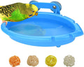 Small plastic multifunctional feeder bird bathtub with 10 balls for pet birds