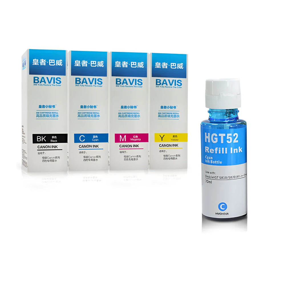 HP GT51 black and GT52 cyan magenta yellow ink cartridges set for OfficeJet Smart Tank printers with high page yields