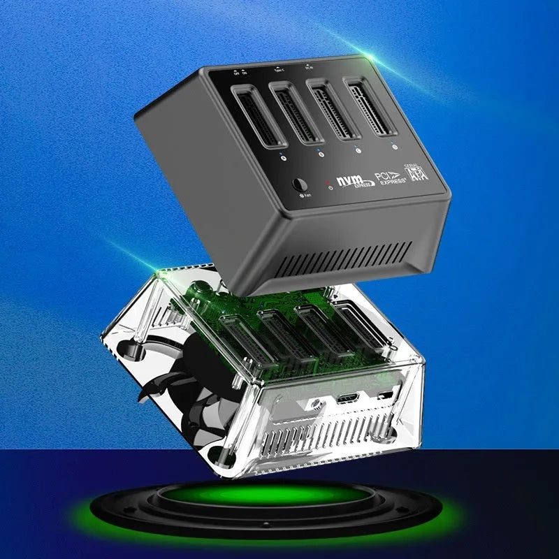 Aluminium alloy M2 Dual Protocol SSD enclosure in K30174P2 colour, showing 90mm length