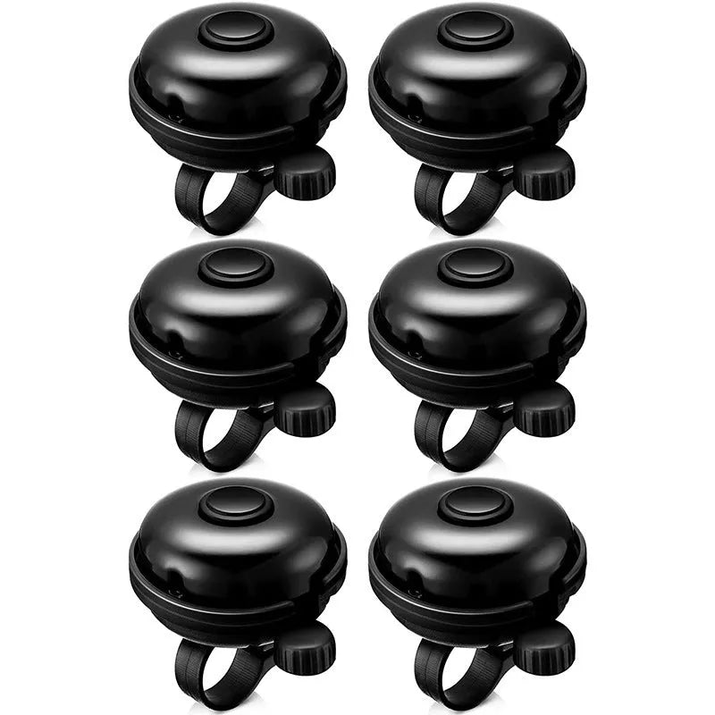 Black ABS flat bicycle bell with 58mm diameter for mountain bike handlebar mounting
