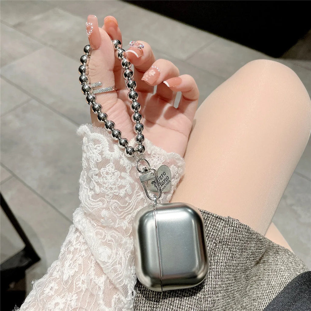 Matte plating TPU protective case for AirPods with universal fit and integrated carrying bracelet
