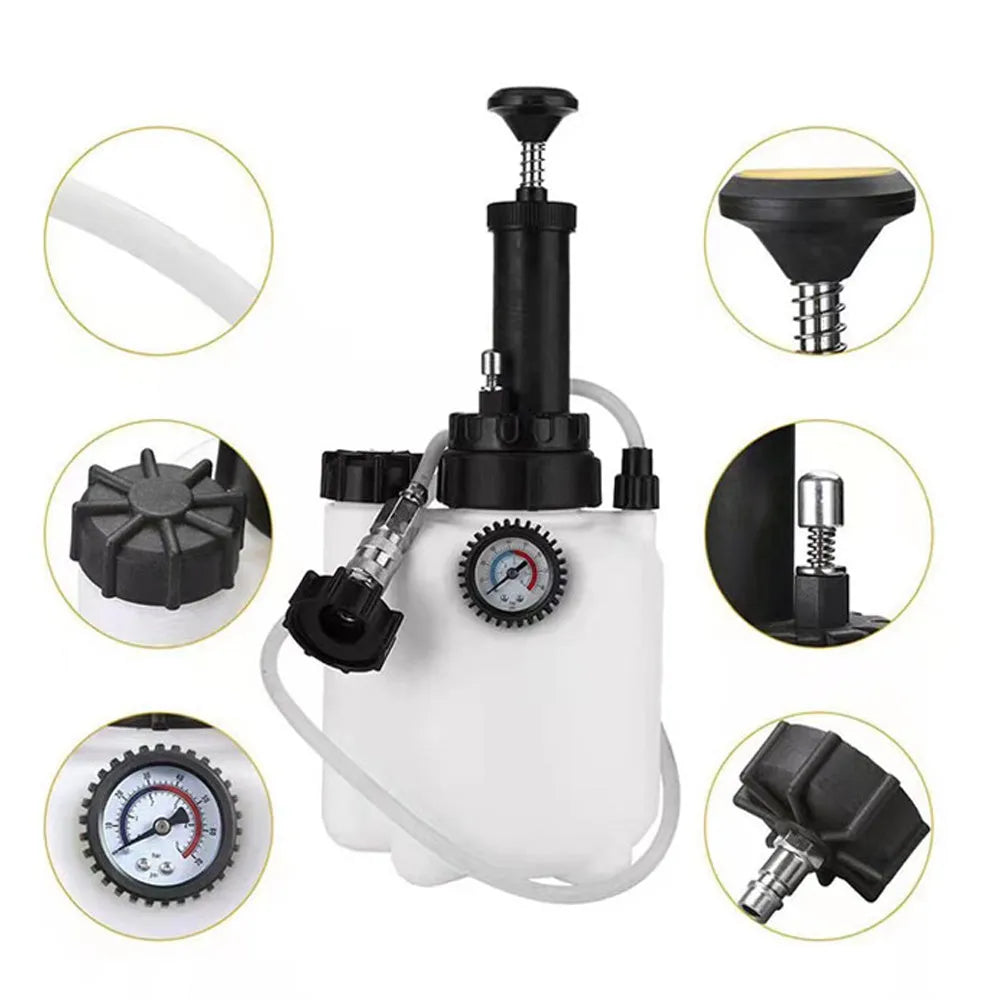 White 3L brake fluid tank replacement tool with copper and iron components