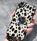 Leopard print TPU phone case back cover in full colour for Galaxy and iPhone models