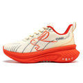 Low-top running shoes in various colours with PU mesh upper and rubber sole for shock absorption.
