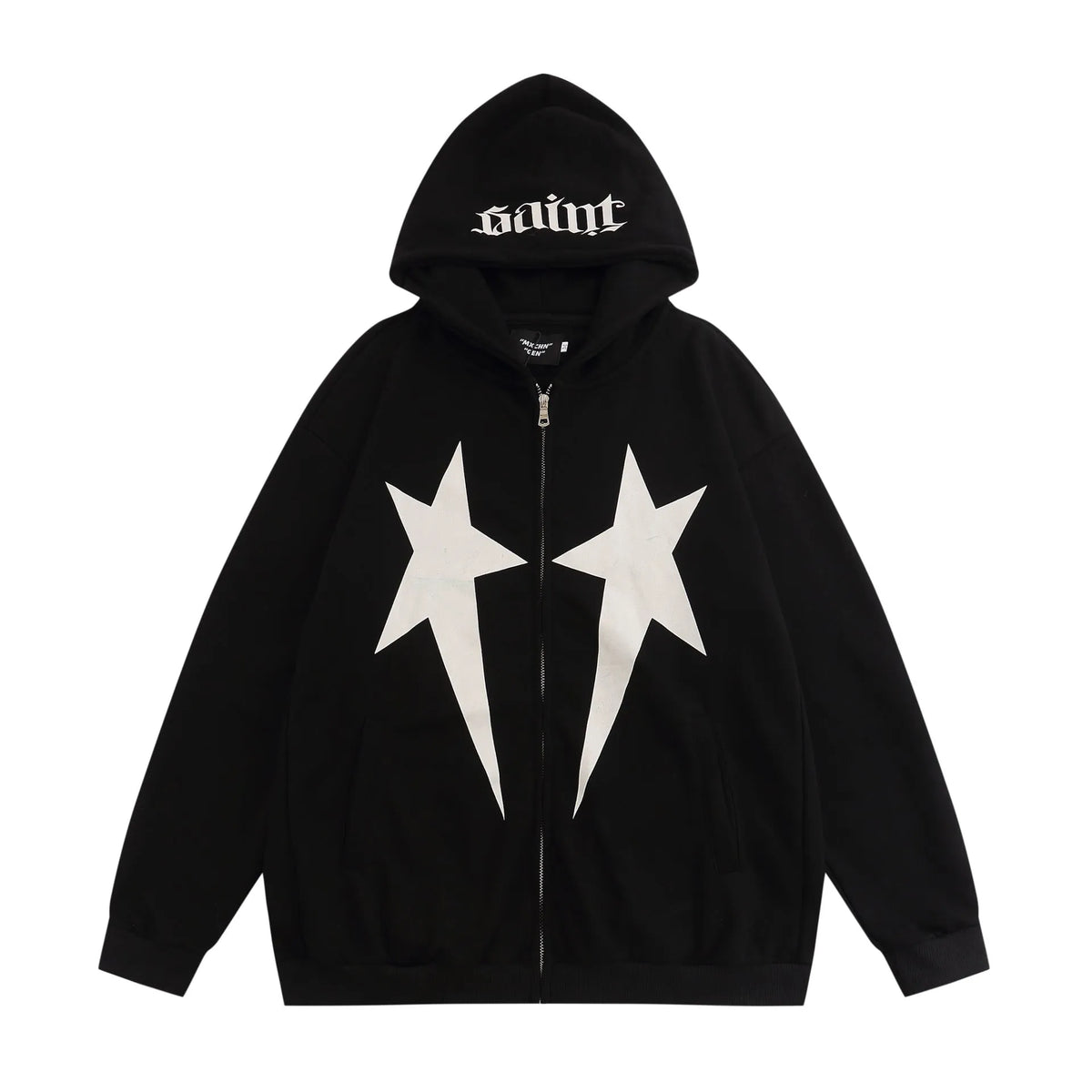 Hip Hop XINGX printed hoodie for men in black with letter pattern, cotton long sleeve