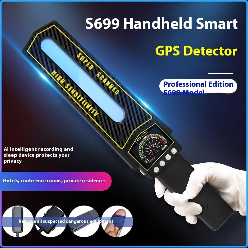 S699 wireless detector for car GPS tracking and anti-eavesdropping, black with compact design