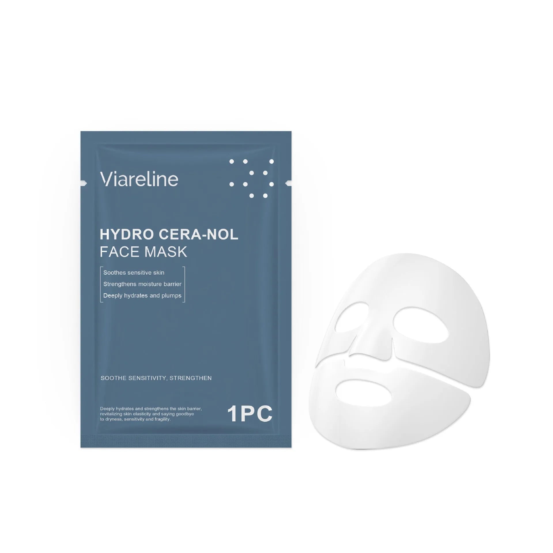 Moisturising collagen facial mask sheet for hydrating daily skin care, single pack