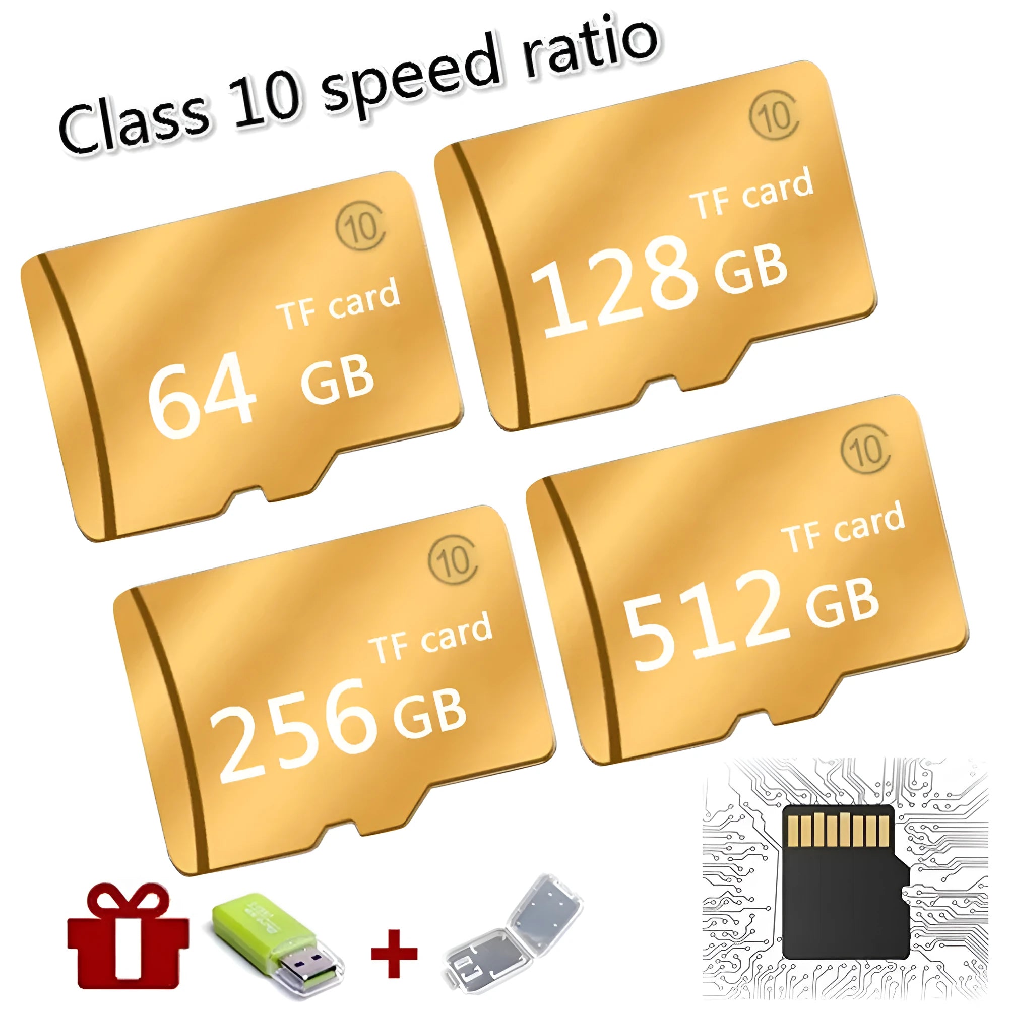 SD memory card recorder in black with 128GB capacity rating