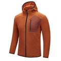 Thickened hooded fleece jacket in black, full zip, side pockets, for men youth outdoor sports