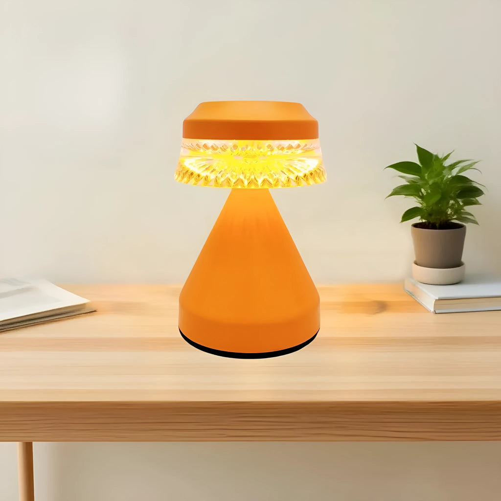 Creative small LED night lamp in orange with USB charging cable