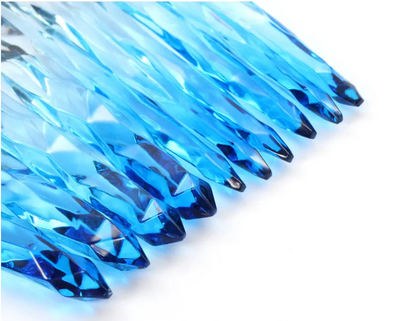 10 crystal-handle foundation brushes with artificial fibre bristles in four colour options