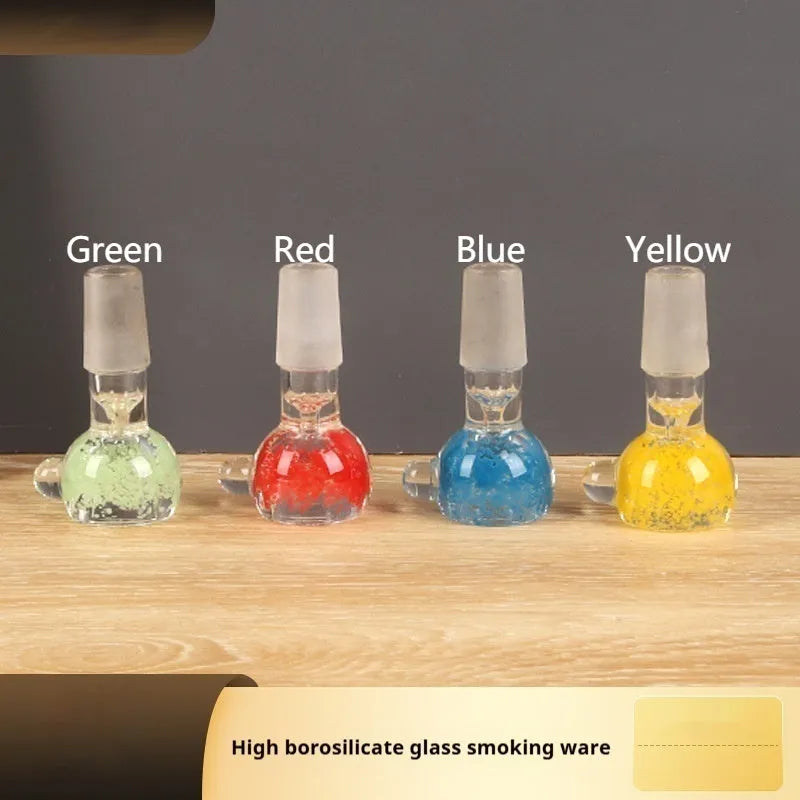 7cm coloured glass tobacco pipe in trumpet geometry design with transparent colour options