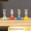 7cm coloured glass tobacco pipe in trumpet geometry design with transparent colour options