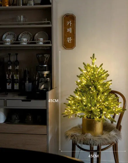 45cm Christmas tree with lights, plug-in version, 3m black wire, 100 lights, flame retardant decoration