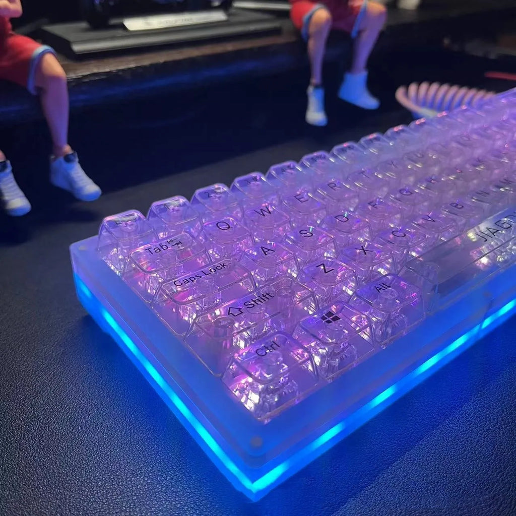 132 transparent plastic key caps for mechanical keyboard replacement set