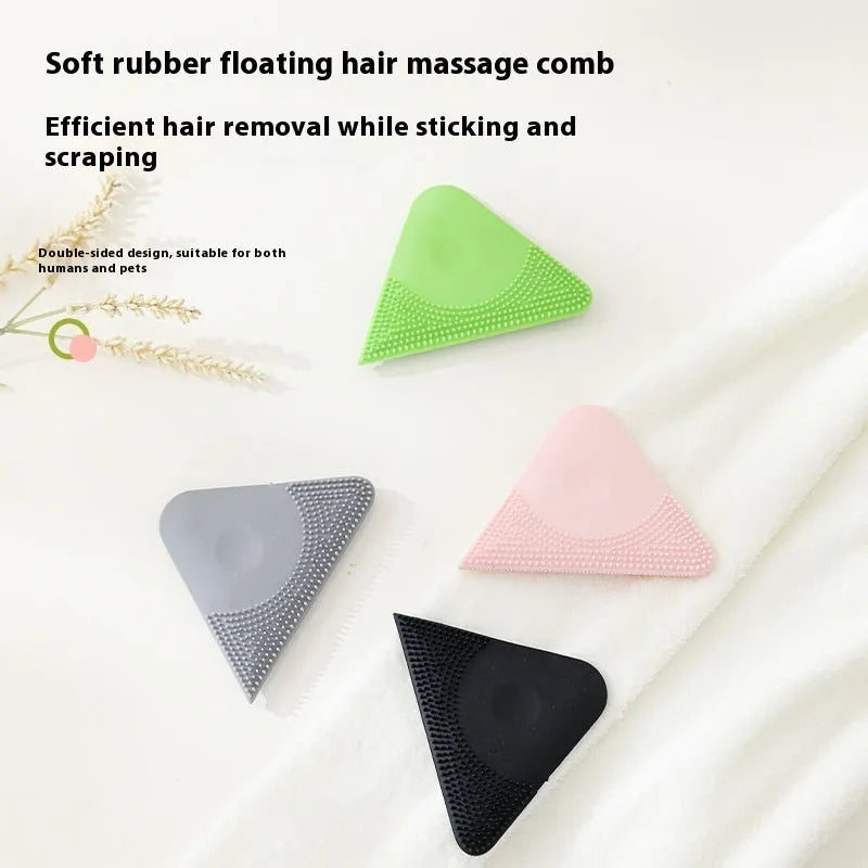 PTE pet hair scraper and comb brush in avocado green colour for grooming cats dogs and removing hair from fabrics.