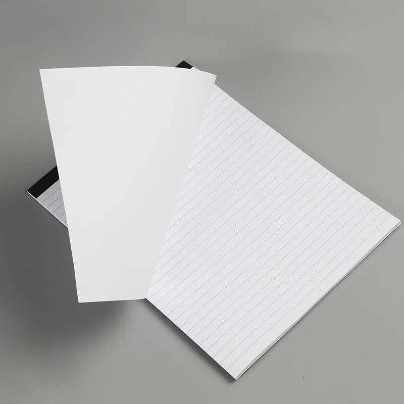 A4 tearable notebook with perforated pages and wireless adhesive binding for meeting notes