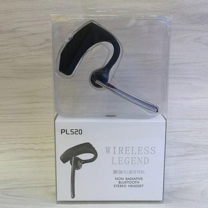 Black plastic stereo Bluetooth sports headphones with a large battery and call function.