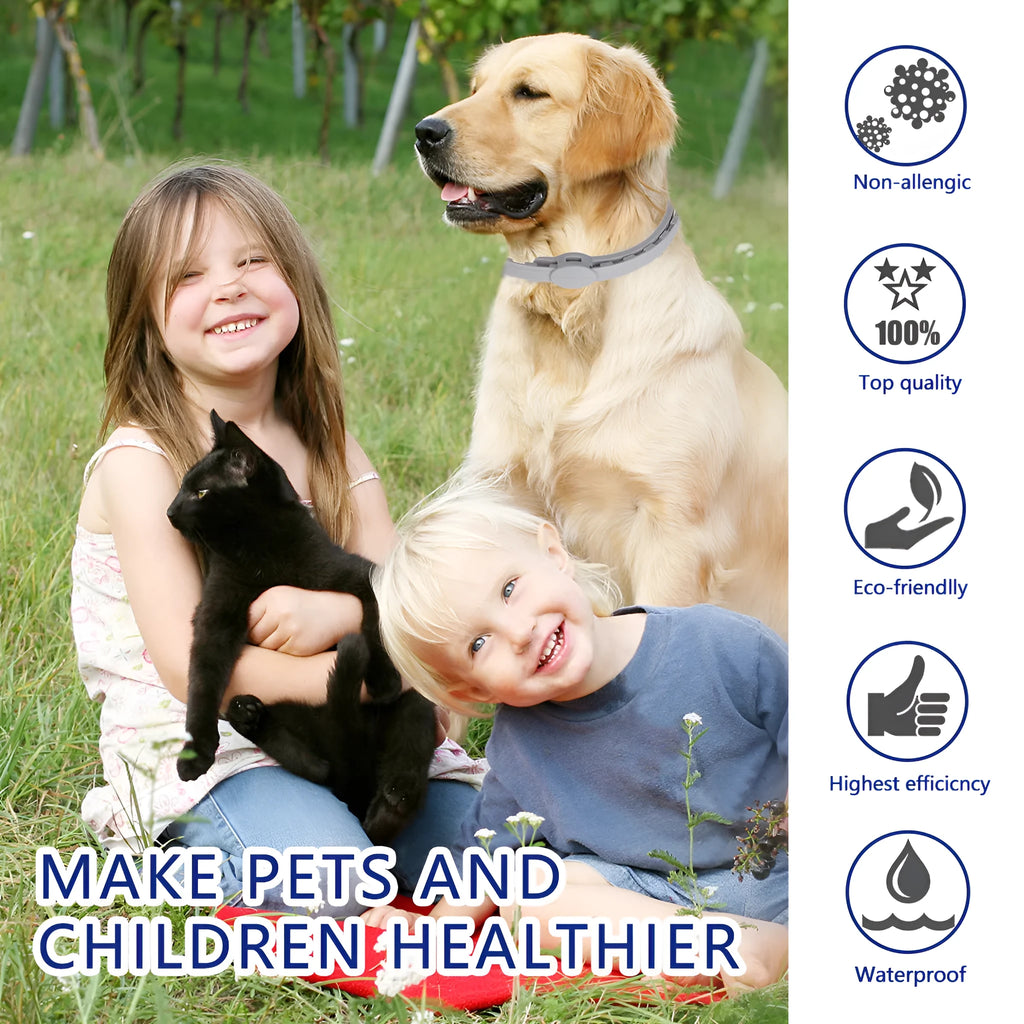 Grey natural essential oil flea repellent pet collar adjustable 57 cm for dogs and cats